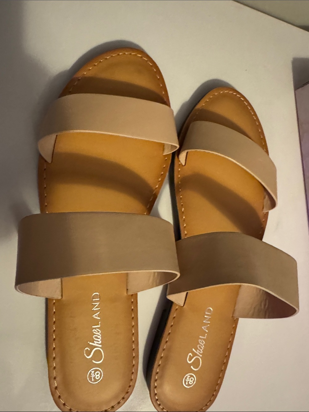 Women's Double Strap Nude Sandals